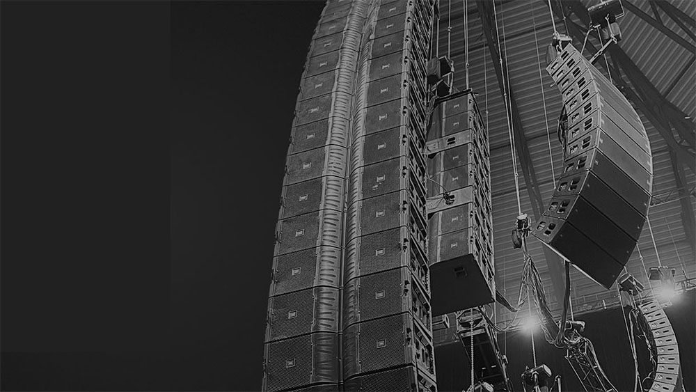 JBL line array speakers
